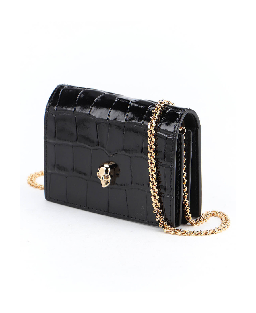 ALEXANDER MCQUEEN SKULL-STUD CHAIN WALLET