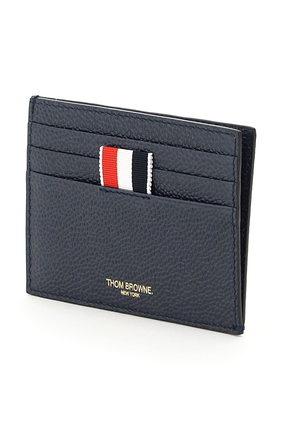Thom Browne Four-bar Stripe Cardholder In Blue