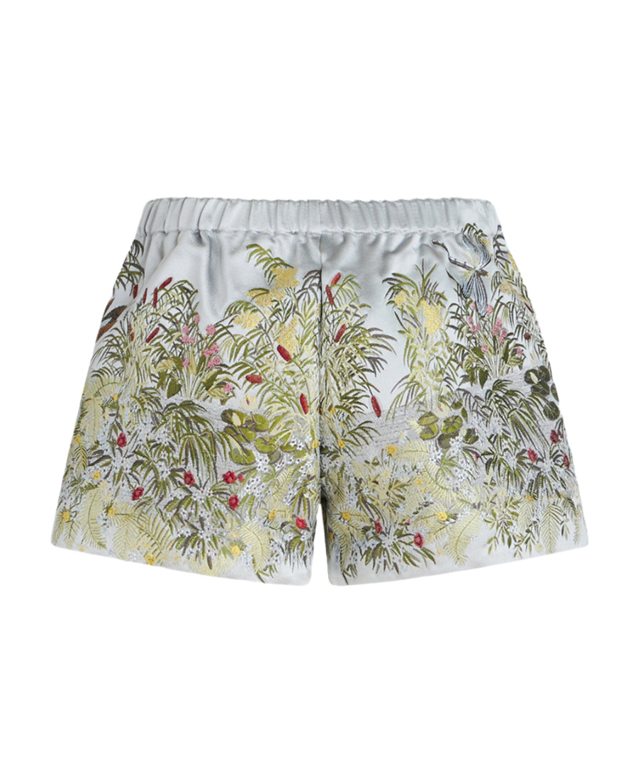 Etro Landscape Jacquard Shorts In Gray