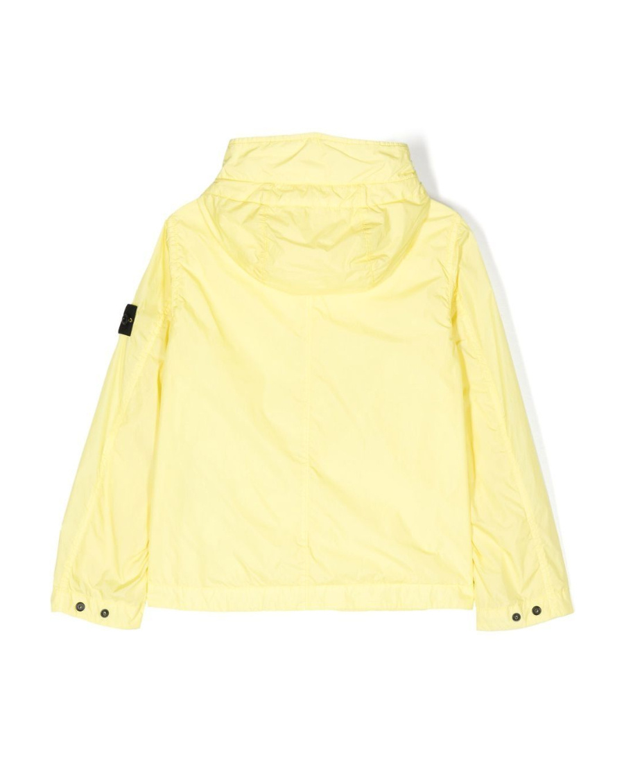 Stone Island Compass-patch Hooded Jacket In Yellow