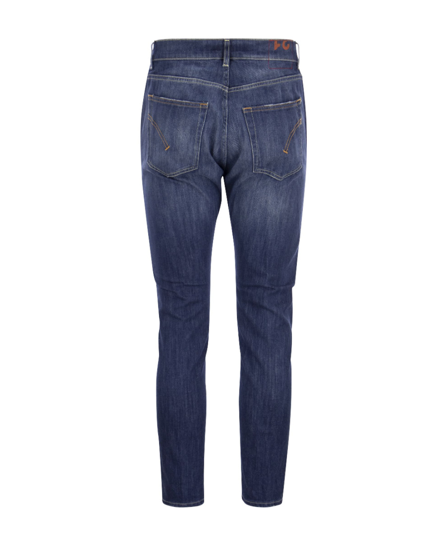 Dondup Denim Trousers With Belt Loops And Contrast Stitching In Blue