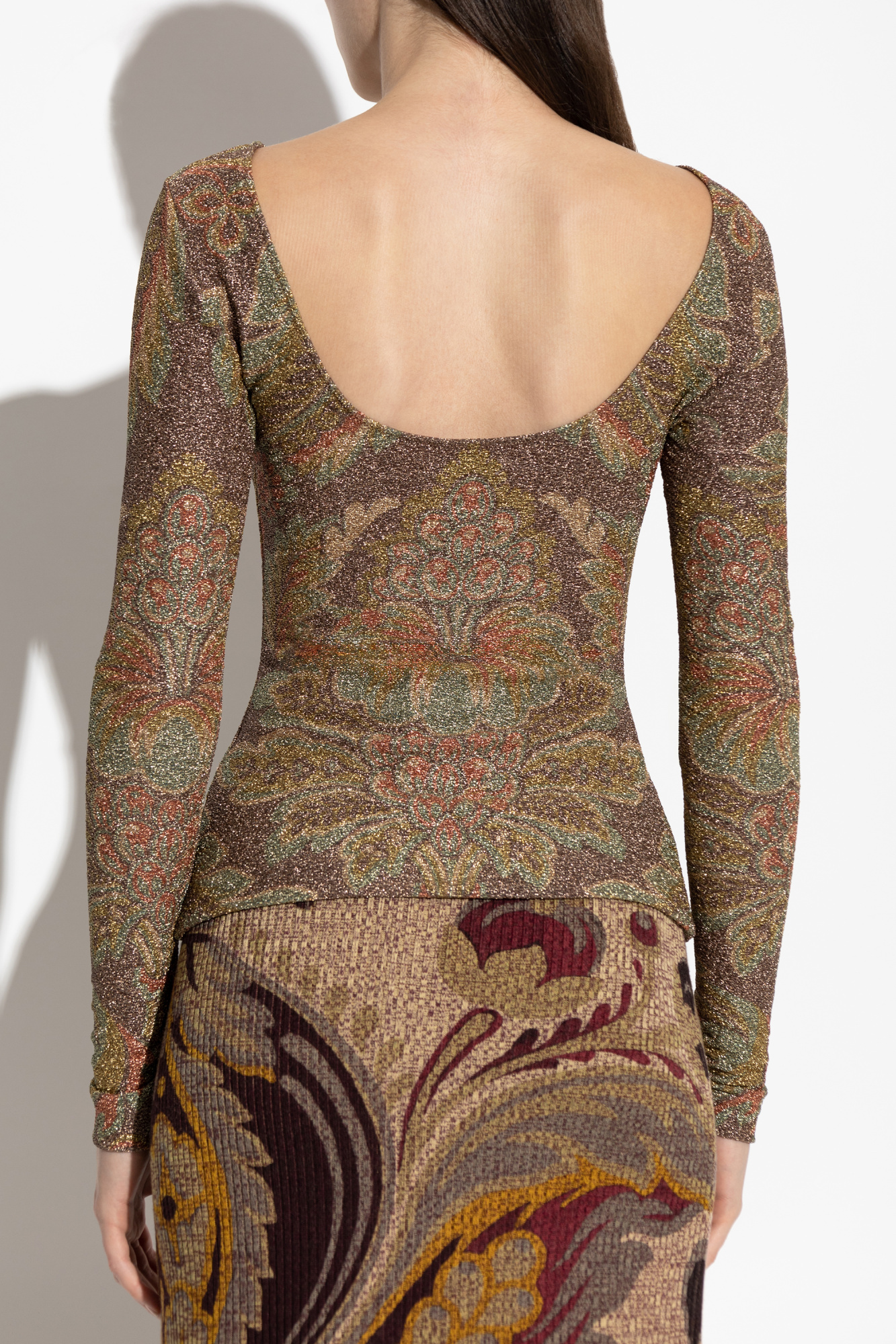 Etro Jersey Sweater With Floral Motif In Multi