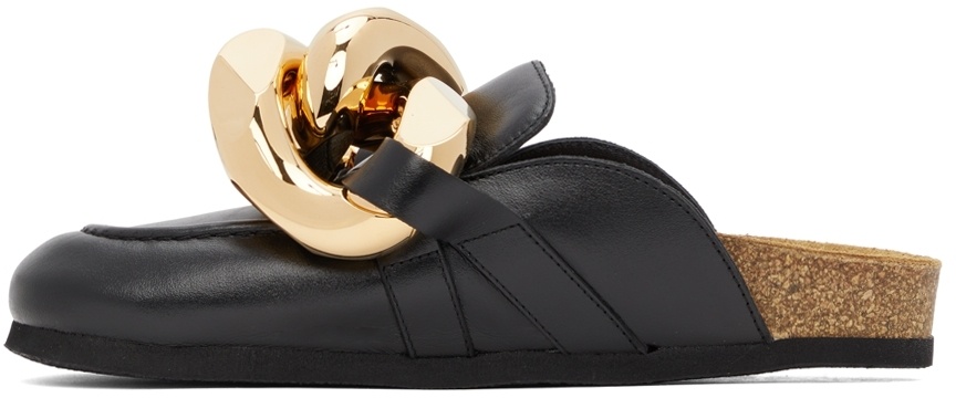 Jw Anderson Jw Flt Pmp Rtoe Mle Gld Chn Lthr In Black