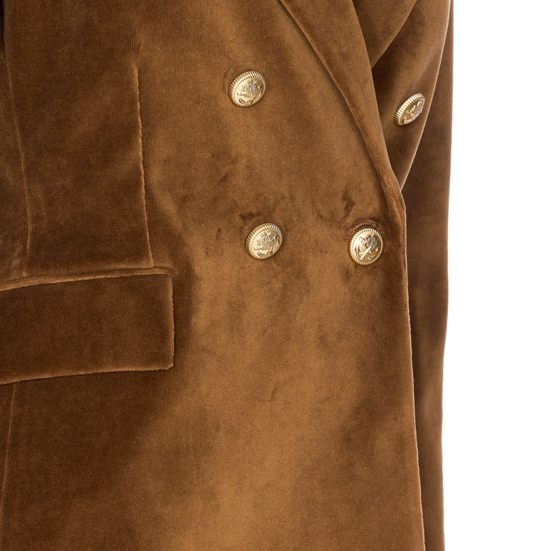 Circolo 1901 Double-breasted Suede Jacket In Brown