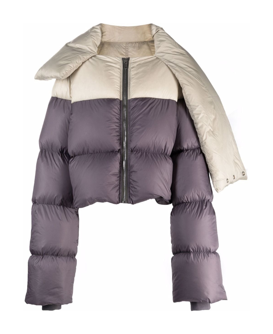Rick Owens Two-tone Puffer Jacket In Gray