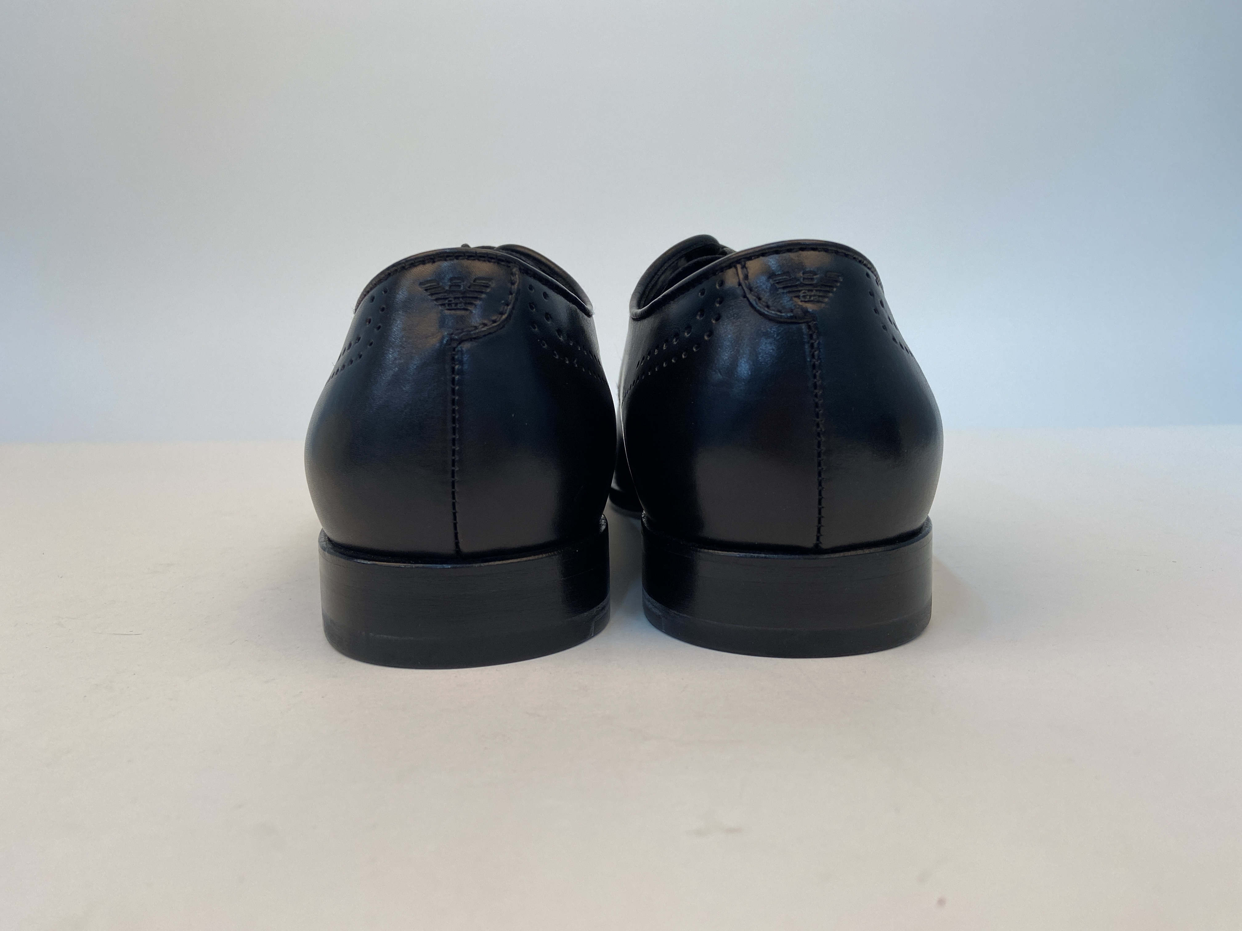 Emporio Armani Logo Business Dress Shoes In Black
