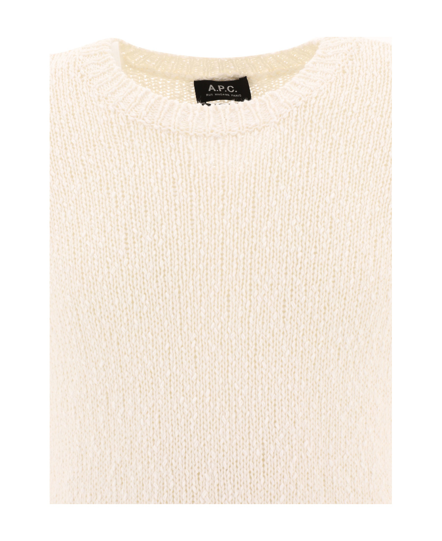 Apc Gaston Long-sleeved Crewneck Sweater In White