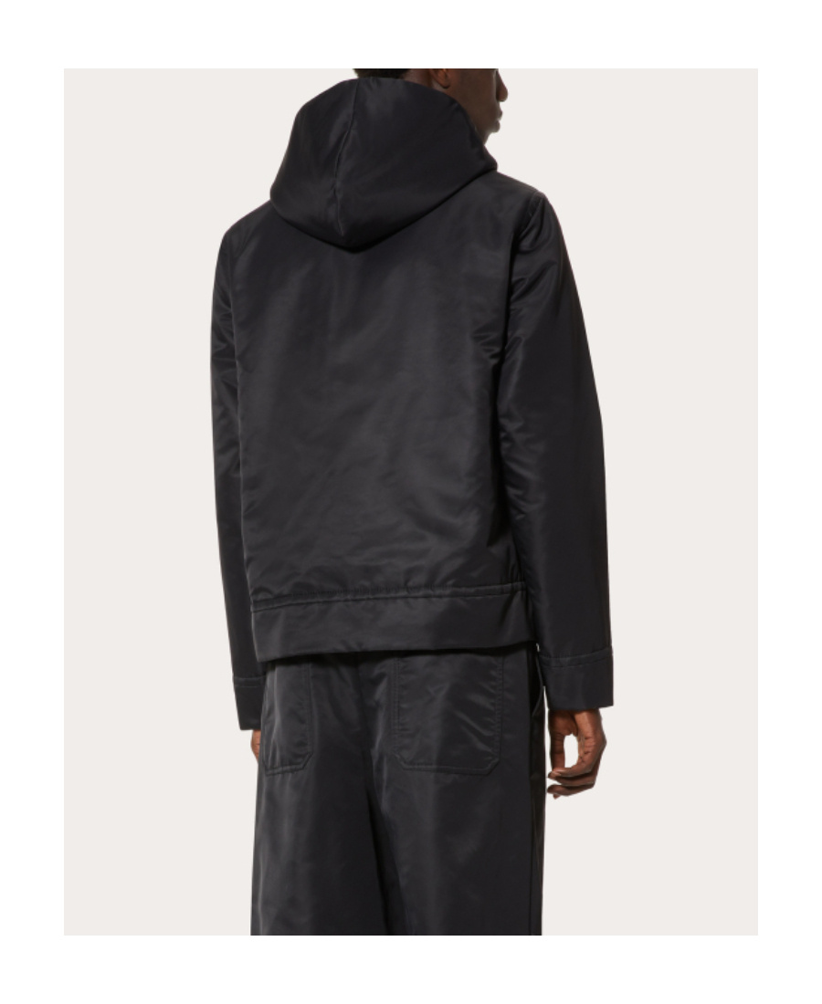 VALENTINO VALENTINO STUD DETAILED DRAWSTRING HOODIE