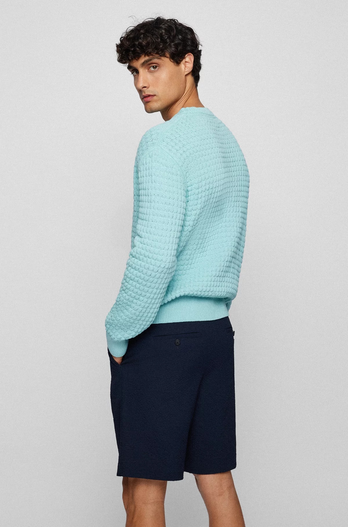 Hugo Boss Round Neck Sweater In Blue