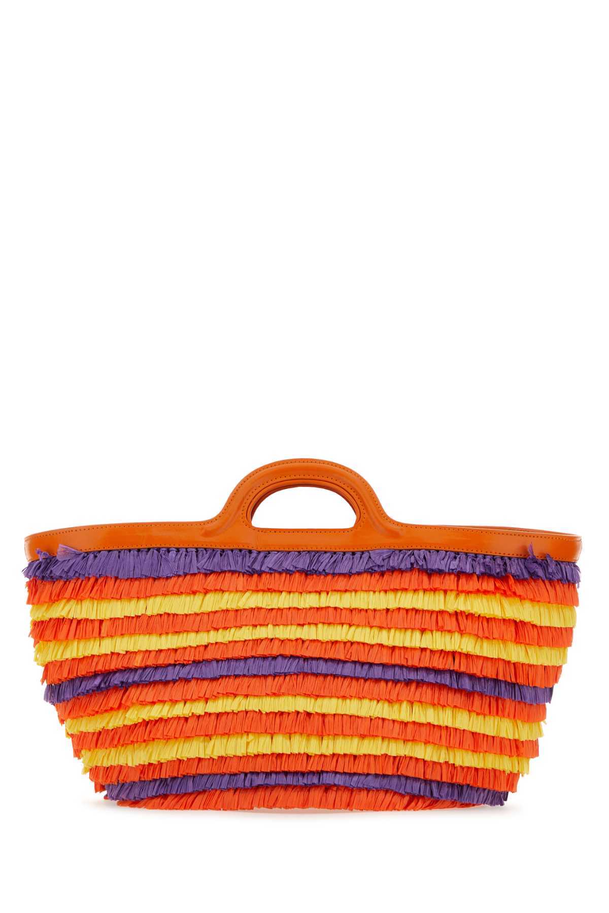 Marni Tropicalia Fringed Bag In Orange