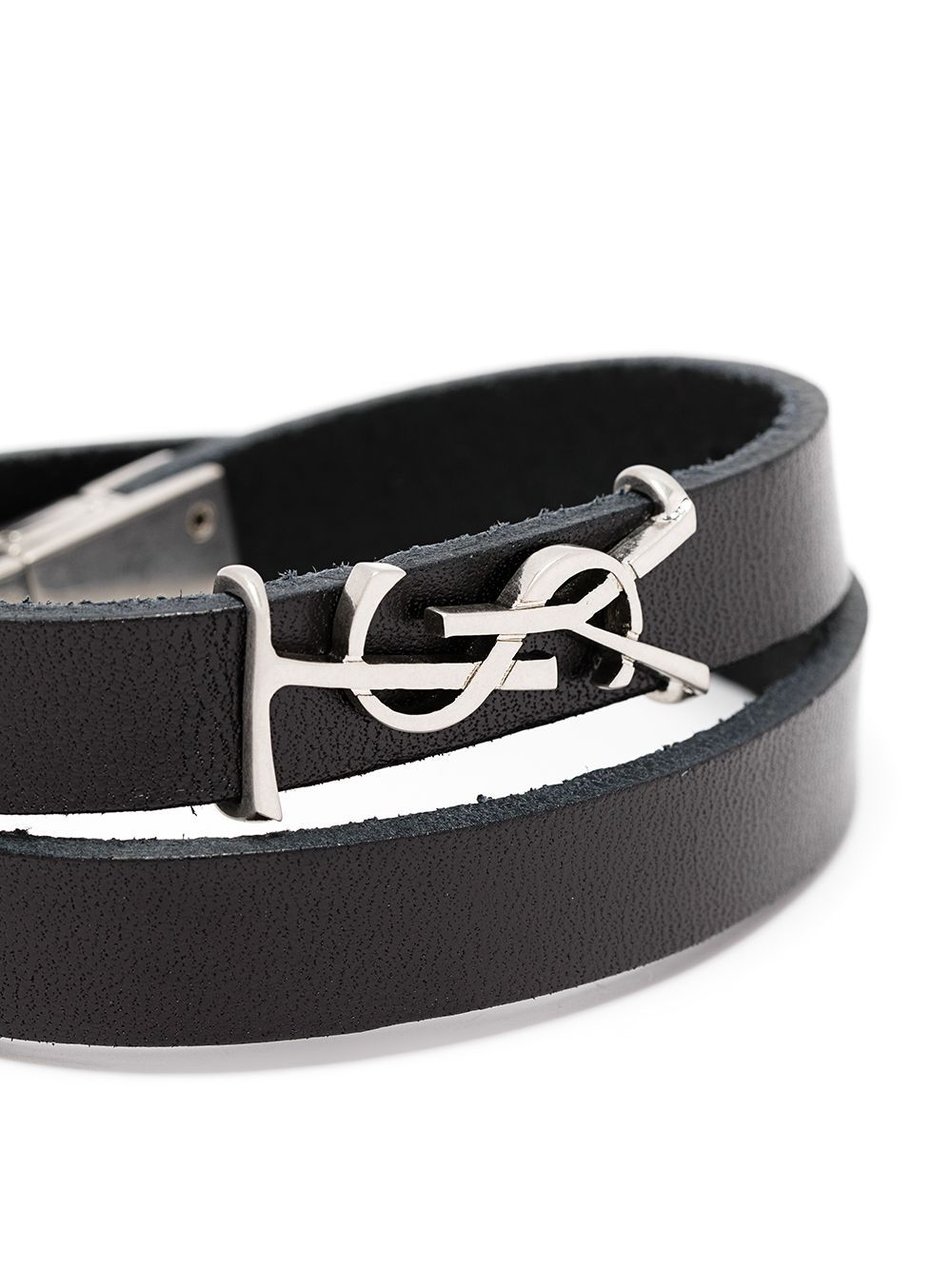 Saint Laurent Opyum Double-wrap Bracelet In Black