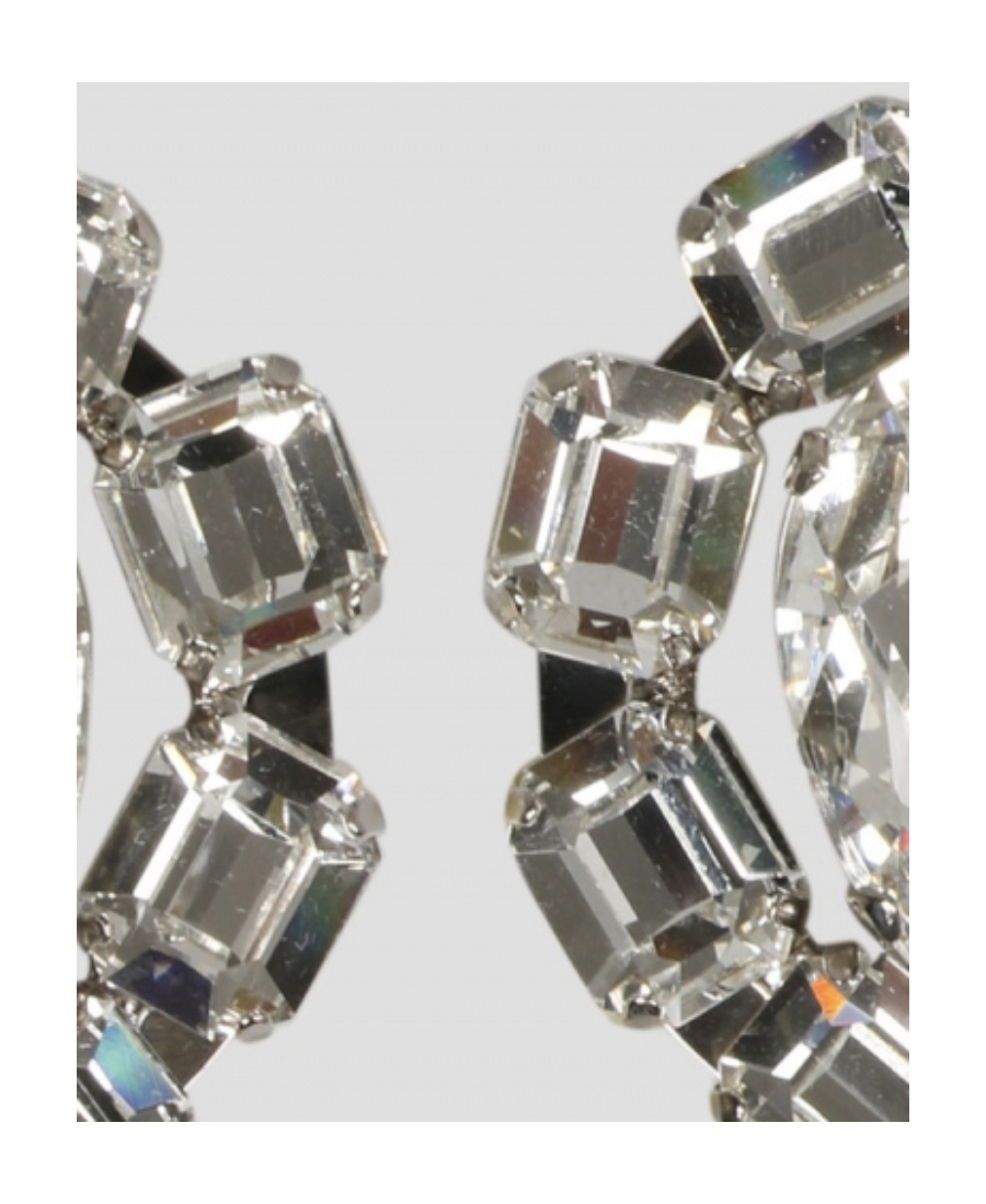 Alessandra Rich Crystal-embellished Clip-on Earrings In Silver