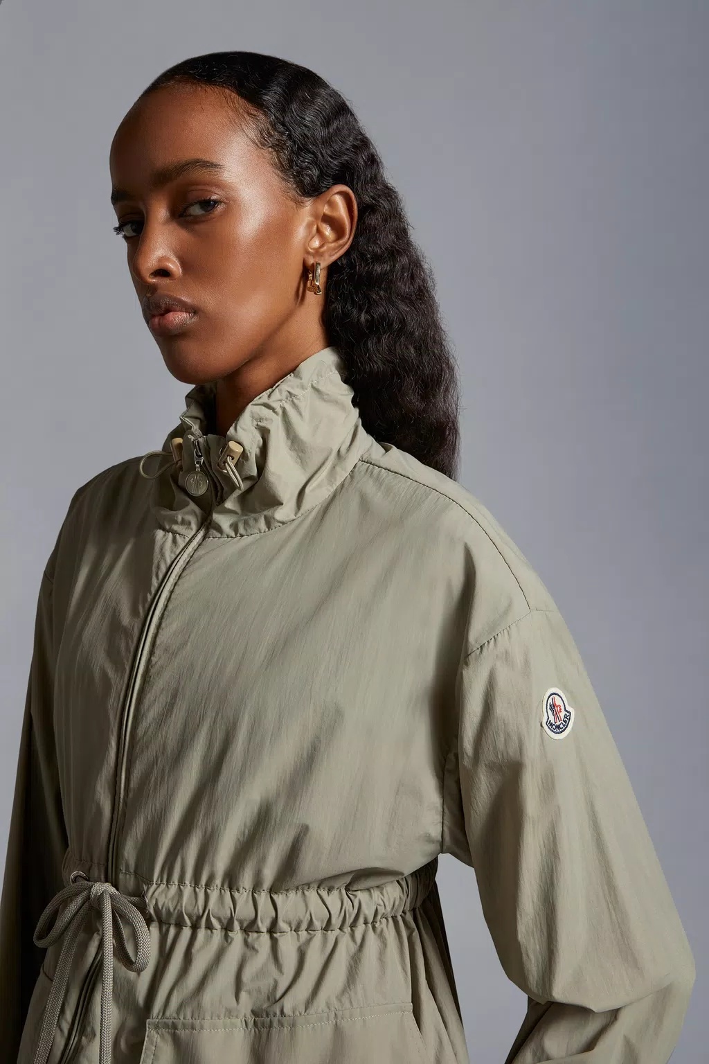 Shop Moncler Iadi Parka Jacket In Gray