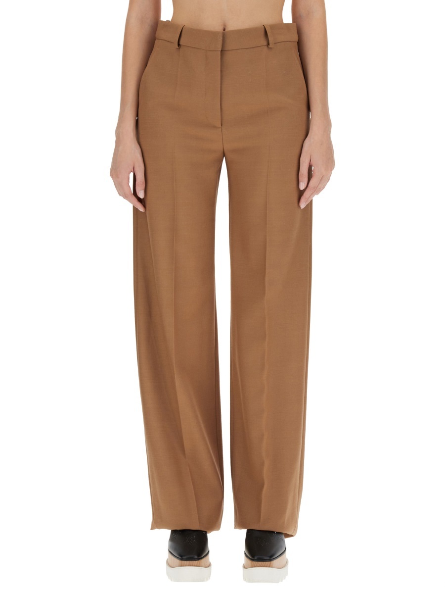 Stella Mccartney Straight Leg Pants In Brown