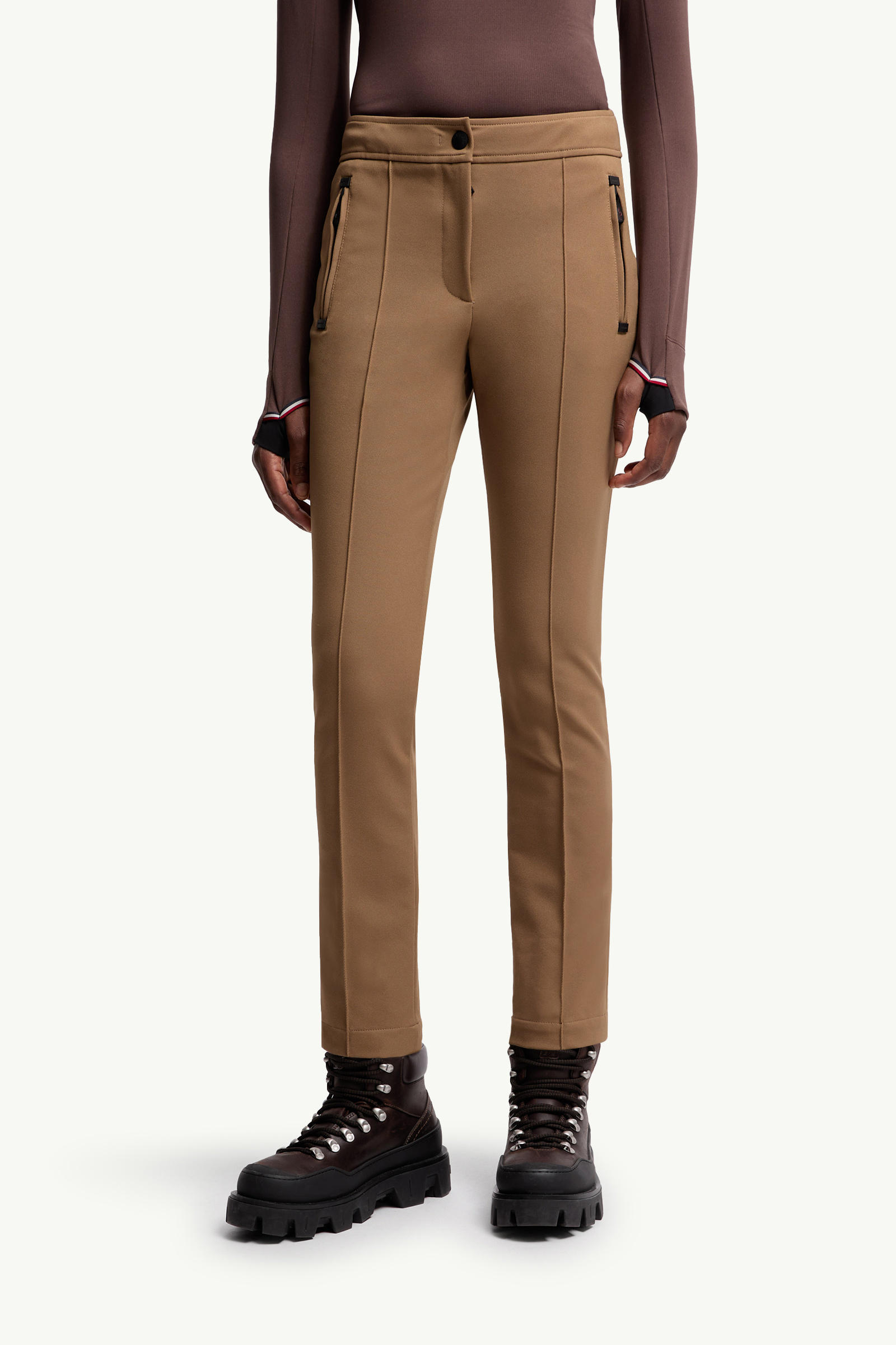 Moncler Grenoble Mid Rise Twill Ski Trousers In Brown