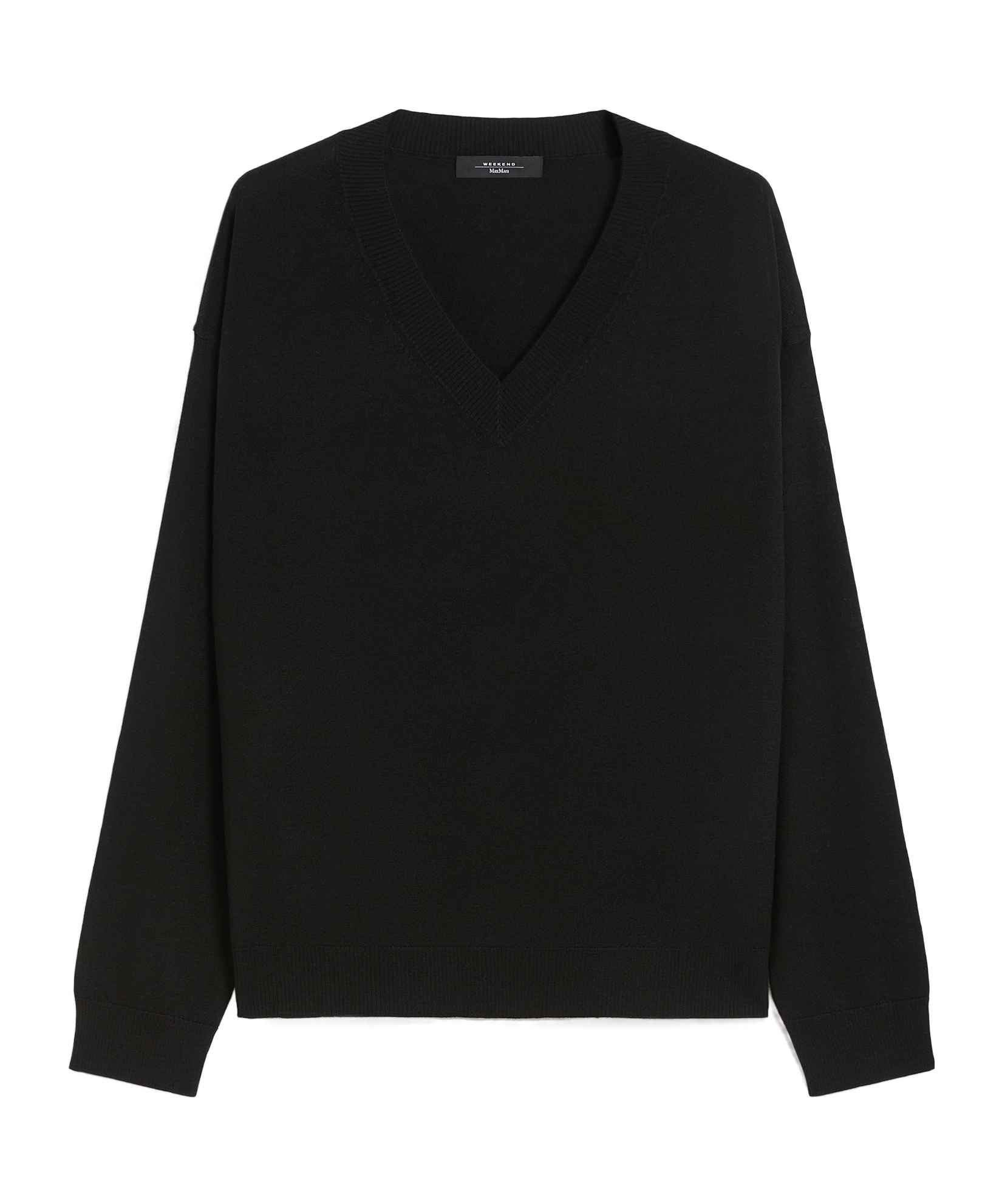 Weekend Max Mara Wool And Cashmere V-neck Sweater In Black