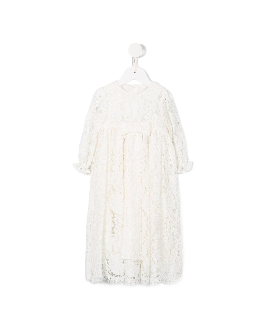 Dolce & Gabbana Floral Lace Ceremony Gown In White