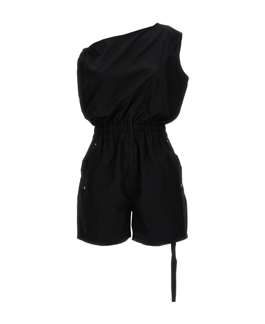 Rick Owens Drkshdw One-shoulder Sleeveless Playsuit In Black