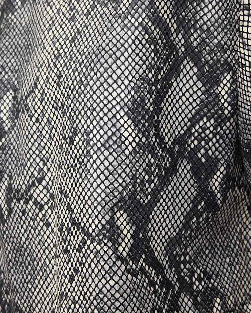 Allsaints Renai Foil Snake Print Suede T-shirt In Gray