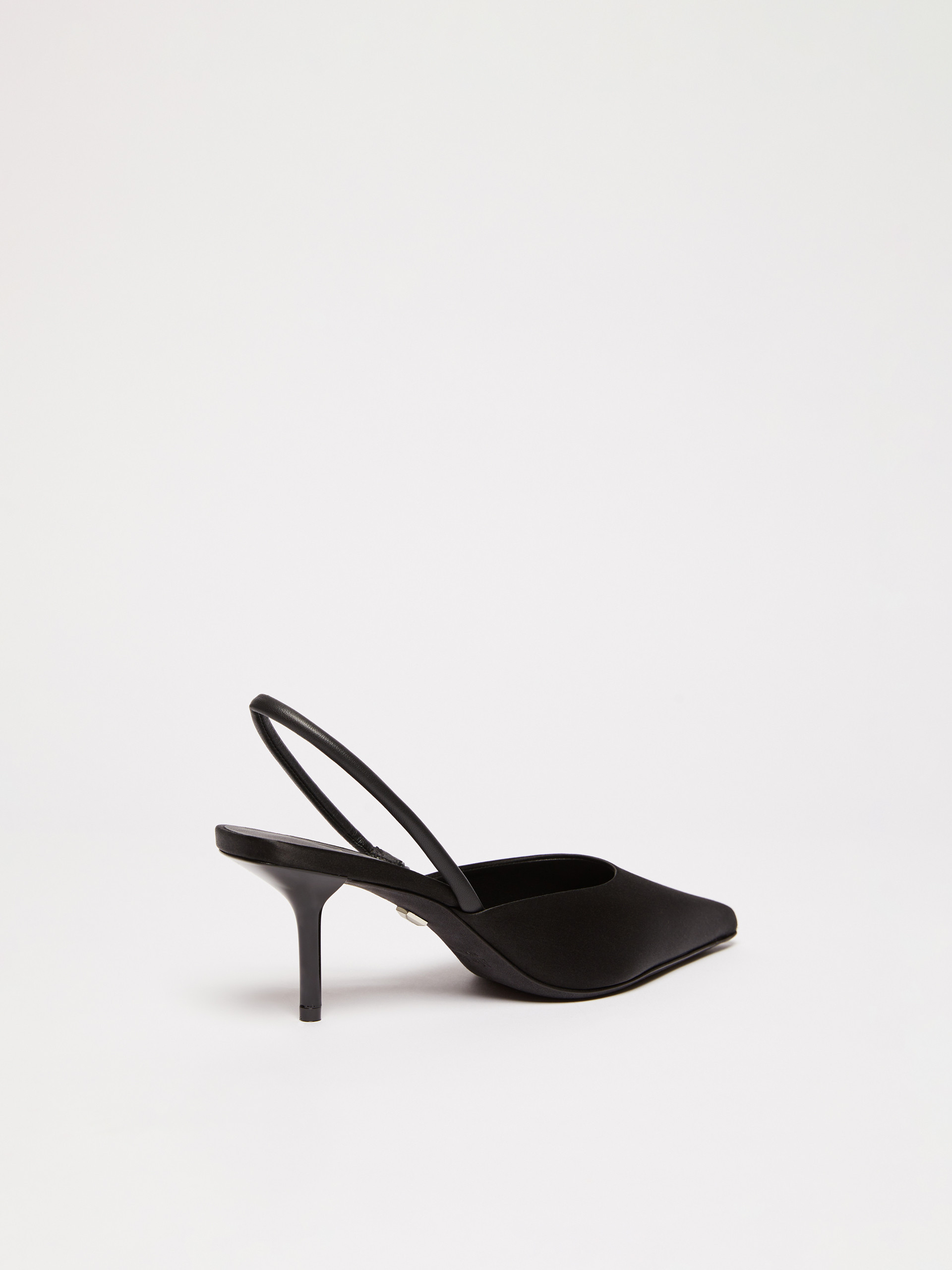 Max Mara Viscose And Silk Satin Slingbacks In Black