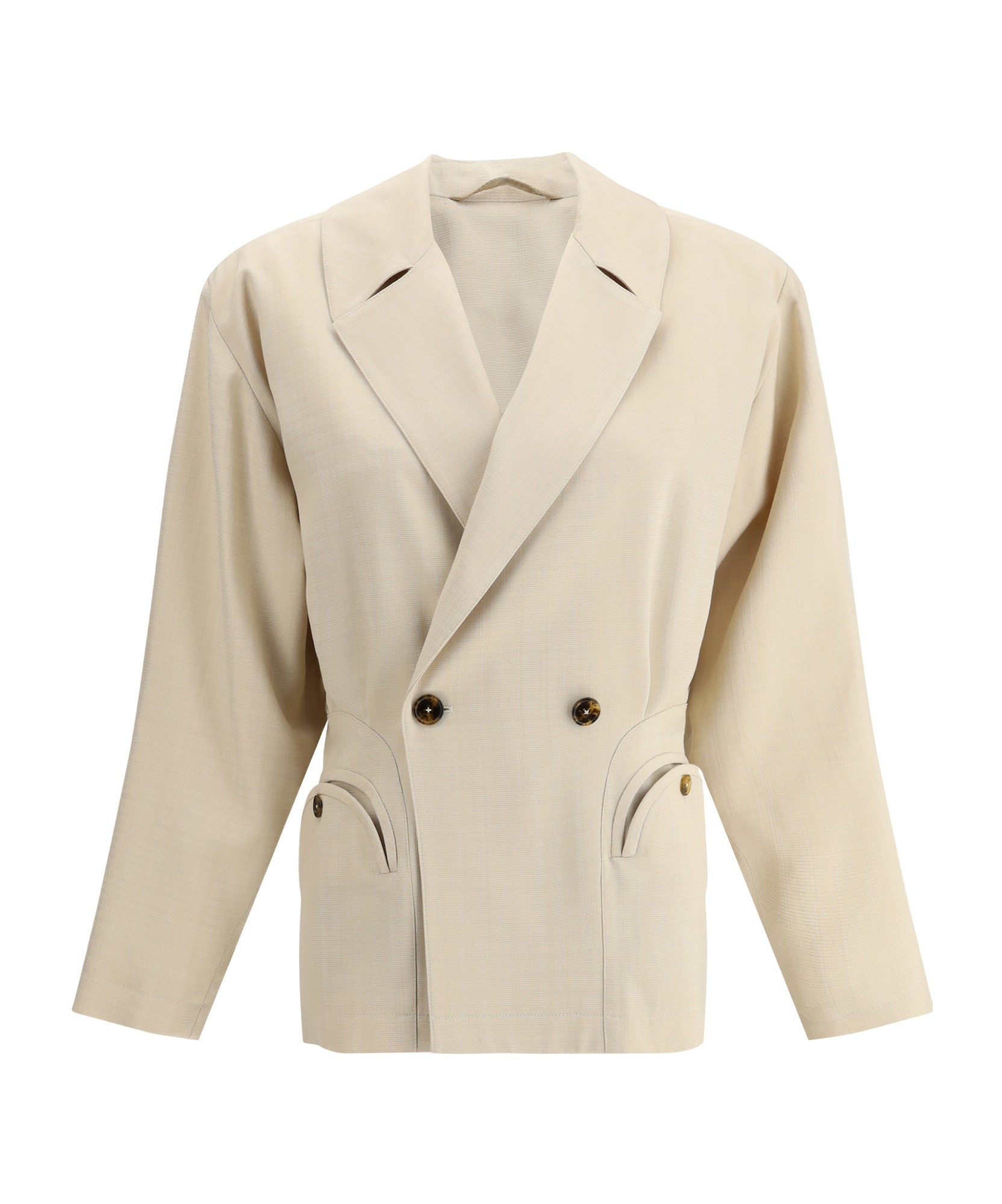 Blazé Milano Long-sleeved Suit Coat In Nude