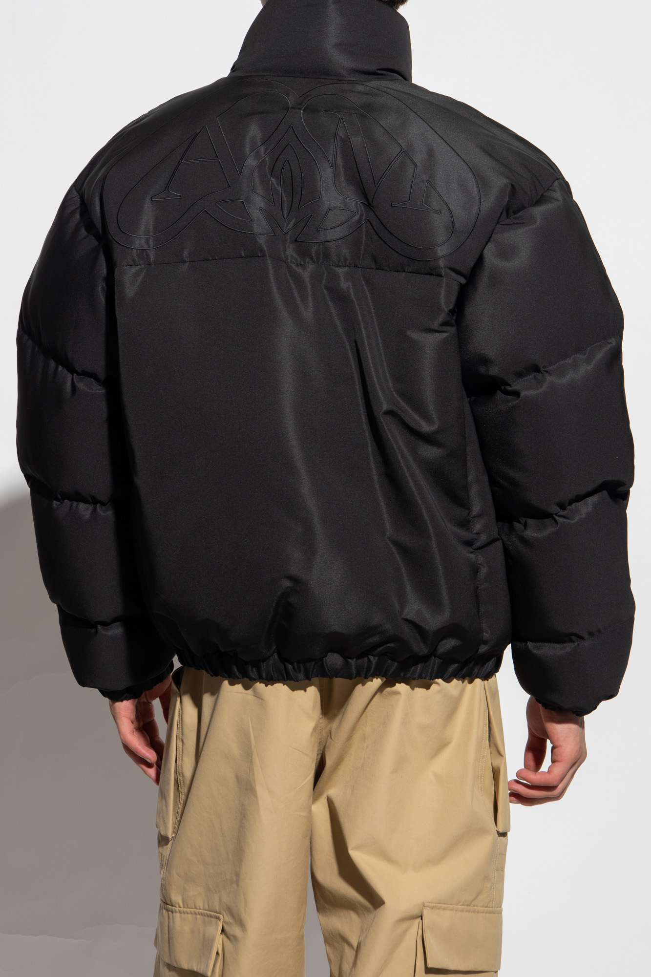 Alexander Mcqueen Funnel-neck Padded Jacket In Black