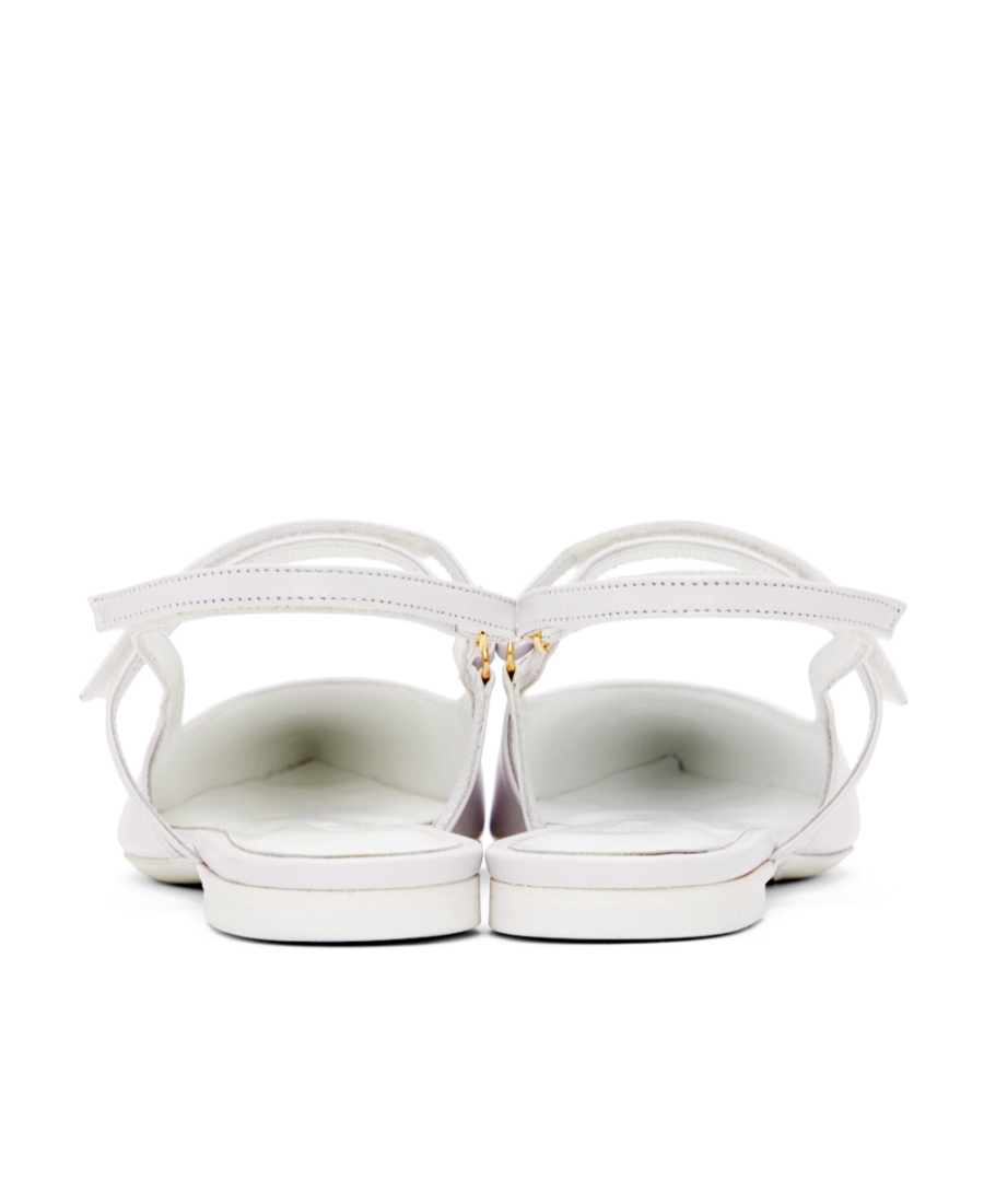 By Far Logo Embossed Ballet Shoes In White
