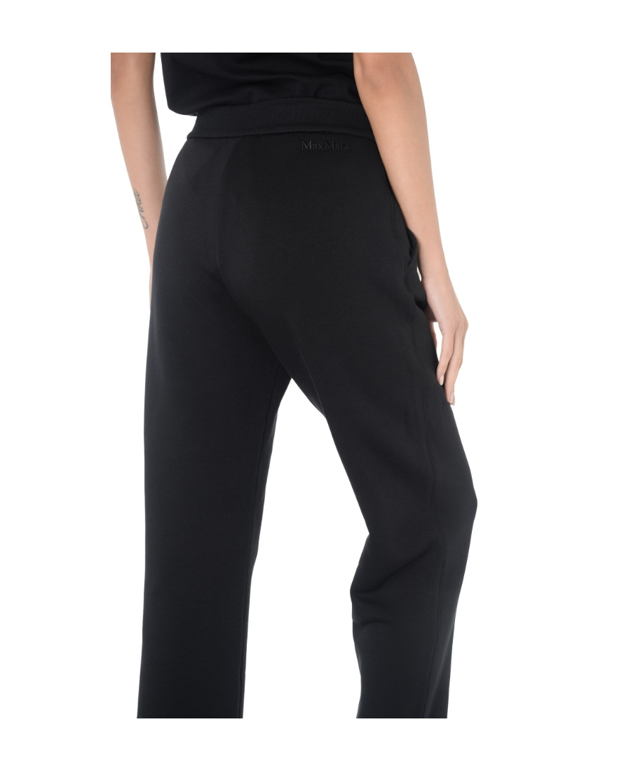 Max Mara Wide-leg Pants With Clean Waistband In Black