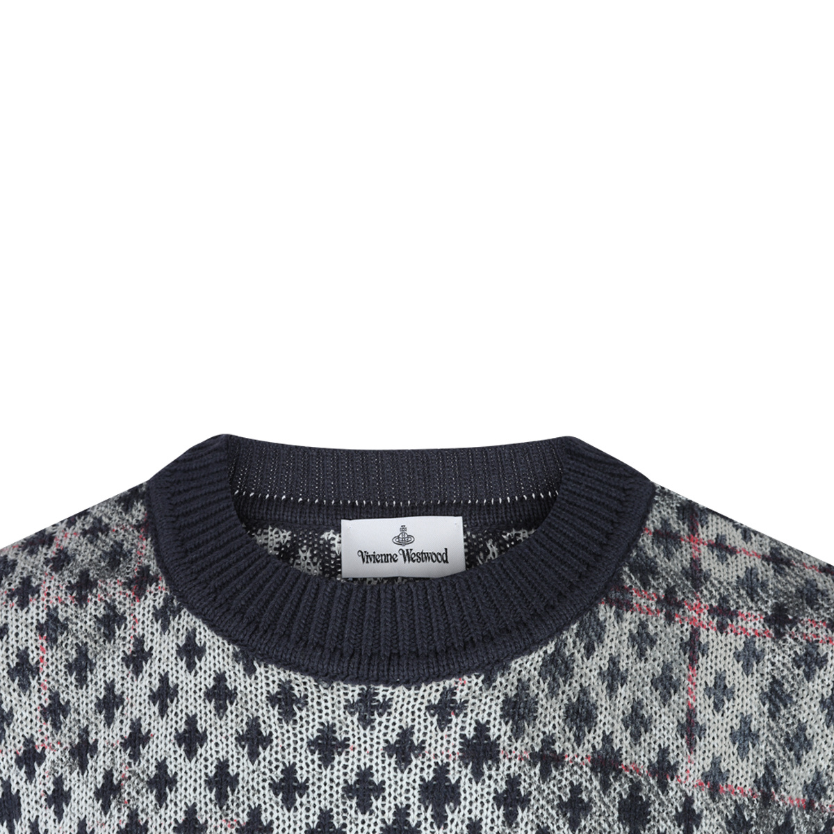 Vivienne Westwood Crew Neck Sweater With Ribbed Cuffs And Hem In Gray