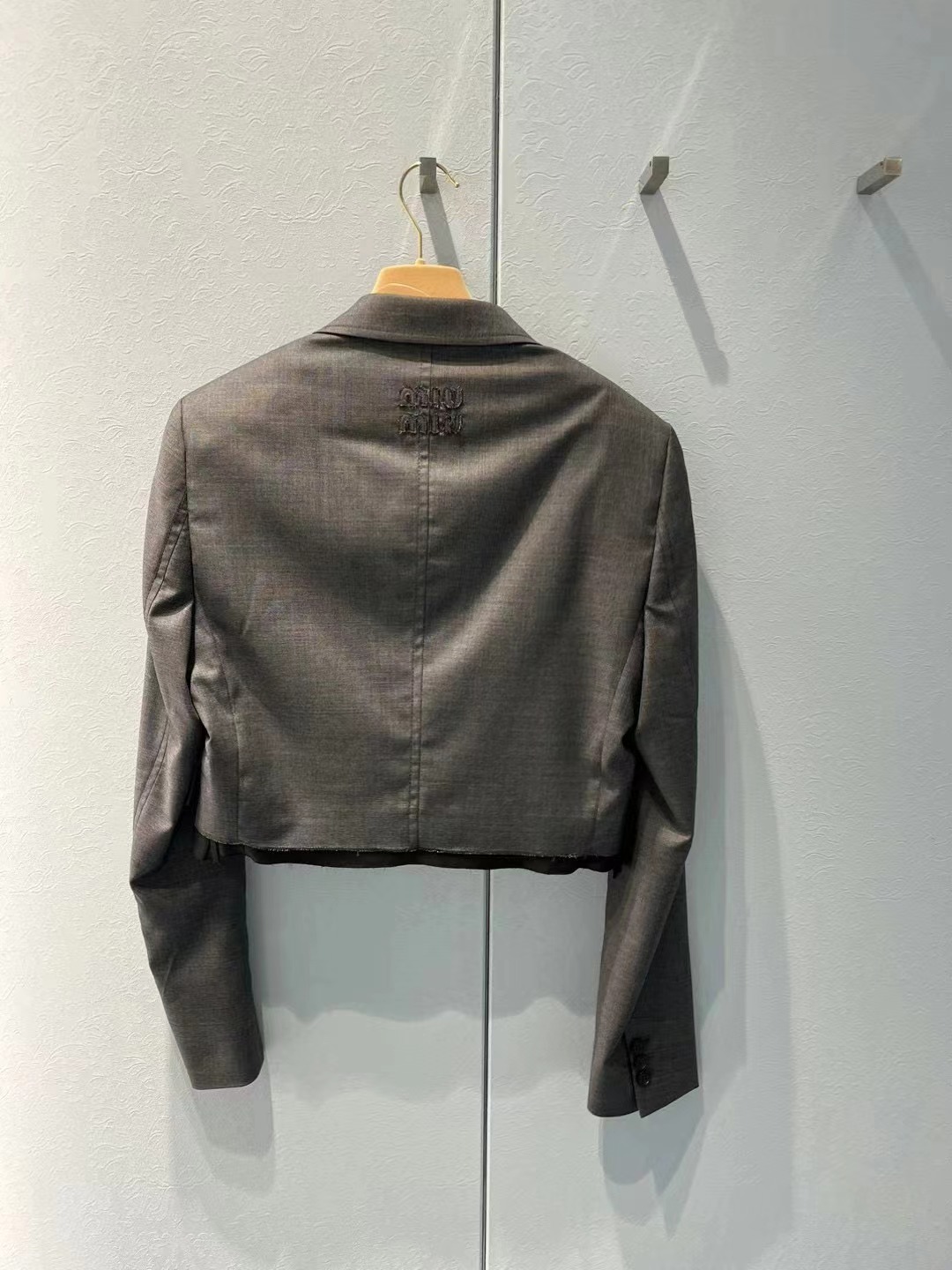 Miu Miu Grisaille Single-breasted Jacket In Black