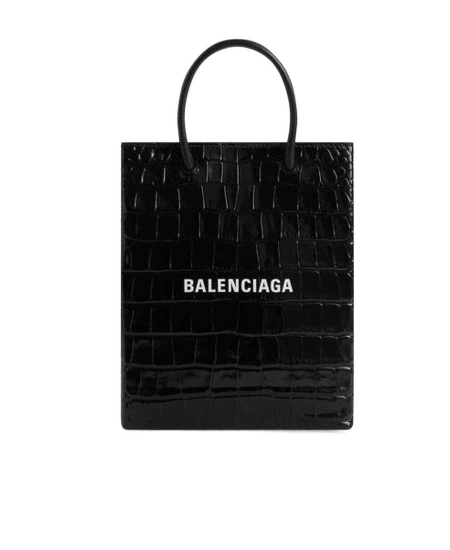 Balenciaga Borsa Shopping Grande Con Lavorazione Coccodrillo  Da Donna In Nero In Multi