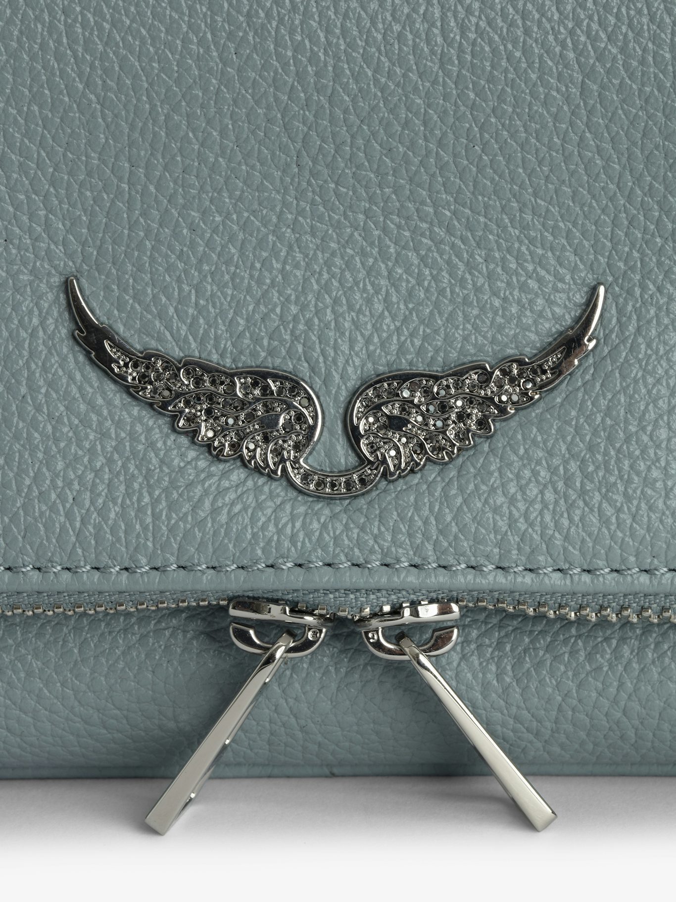 Shop Zadig & Voltaire Zadig Voltaire Rock Logo Plaque Clutch Bag In Green