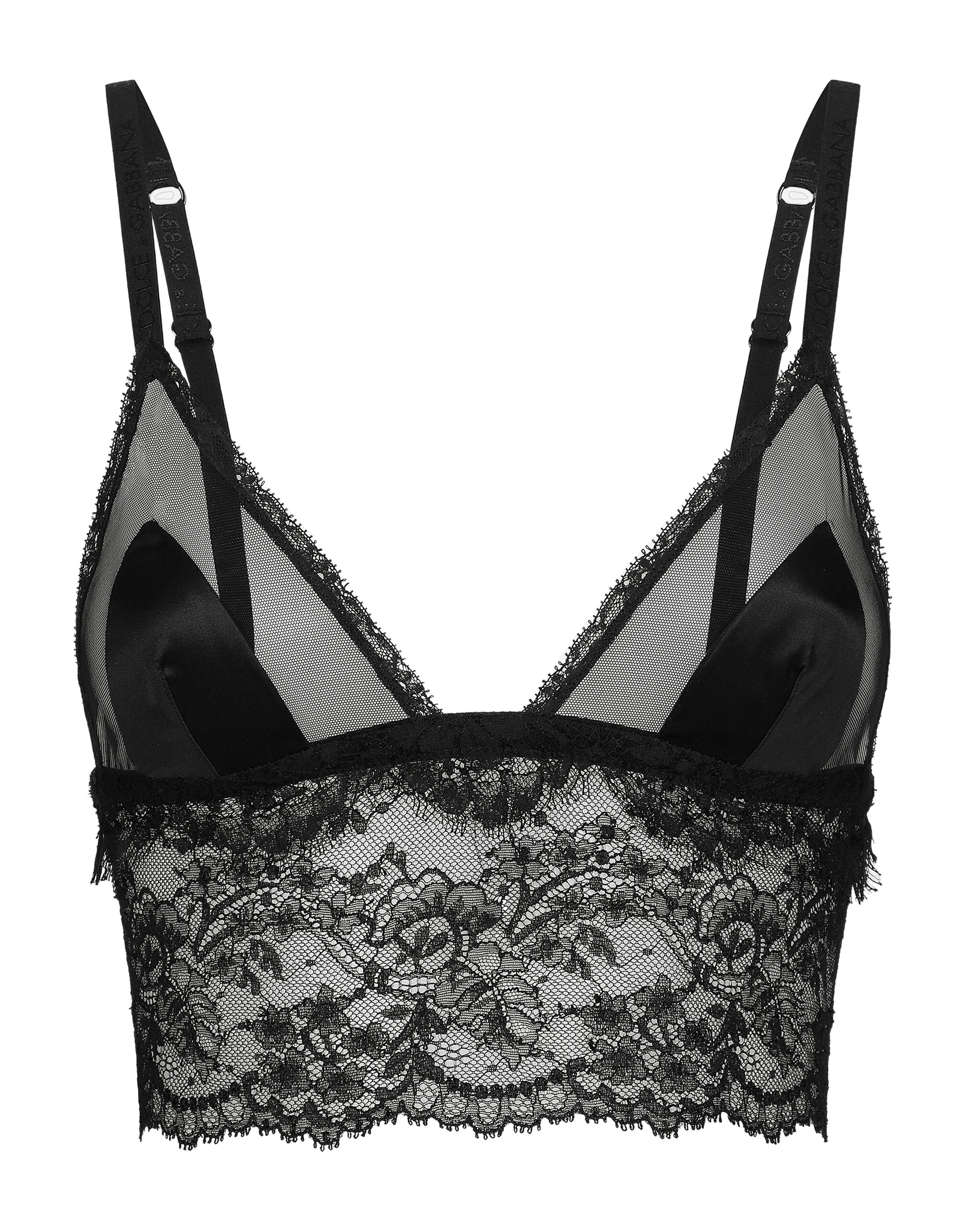 Dolce & Gabbana Lace Longline Bralette In Black