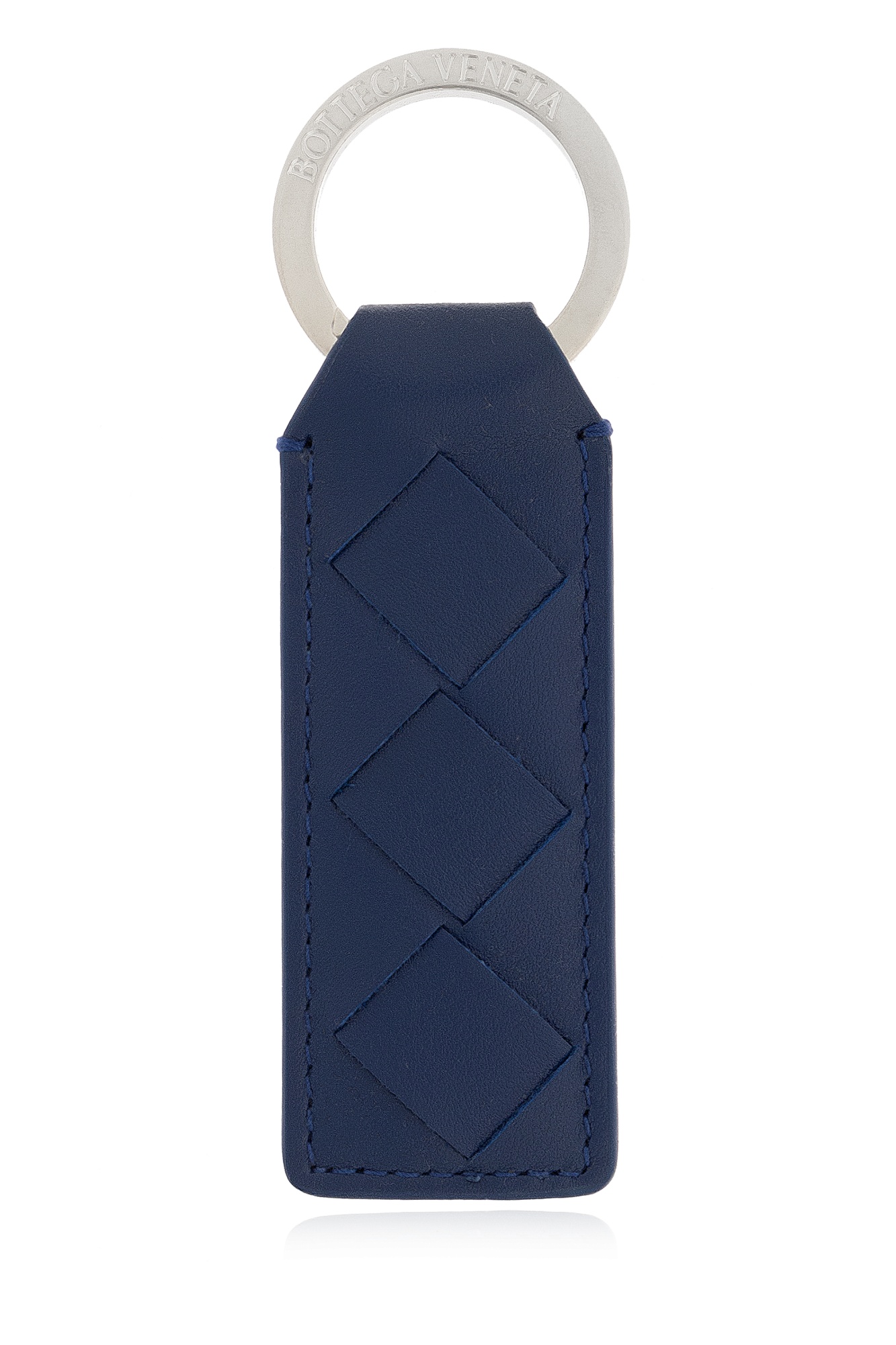 Bottega Veneta Tab Key Ring In Blue