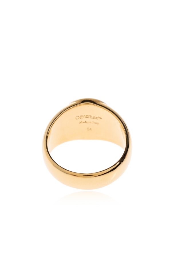 Off-white Logo-embellishment Ring In Gold