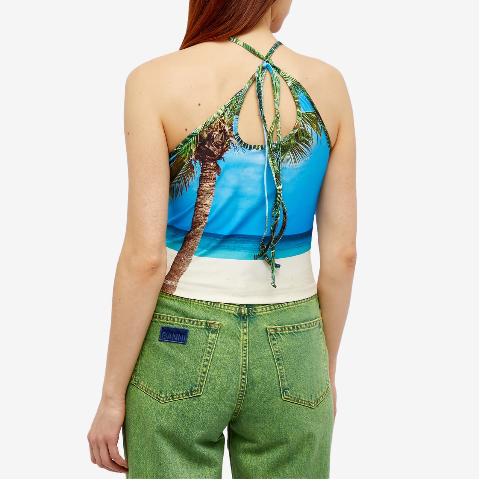 Jw Anderson Printed Halterneck Top In Blue