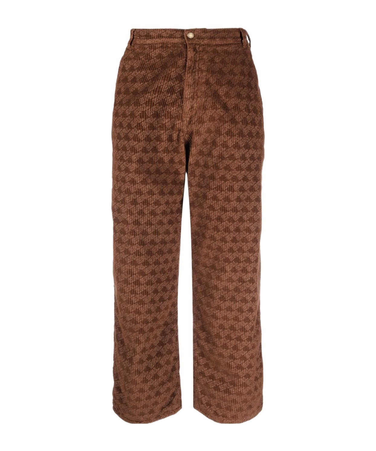 Shop Erl Waistband Loop Casual Pants In Brown
