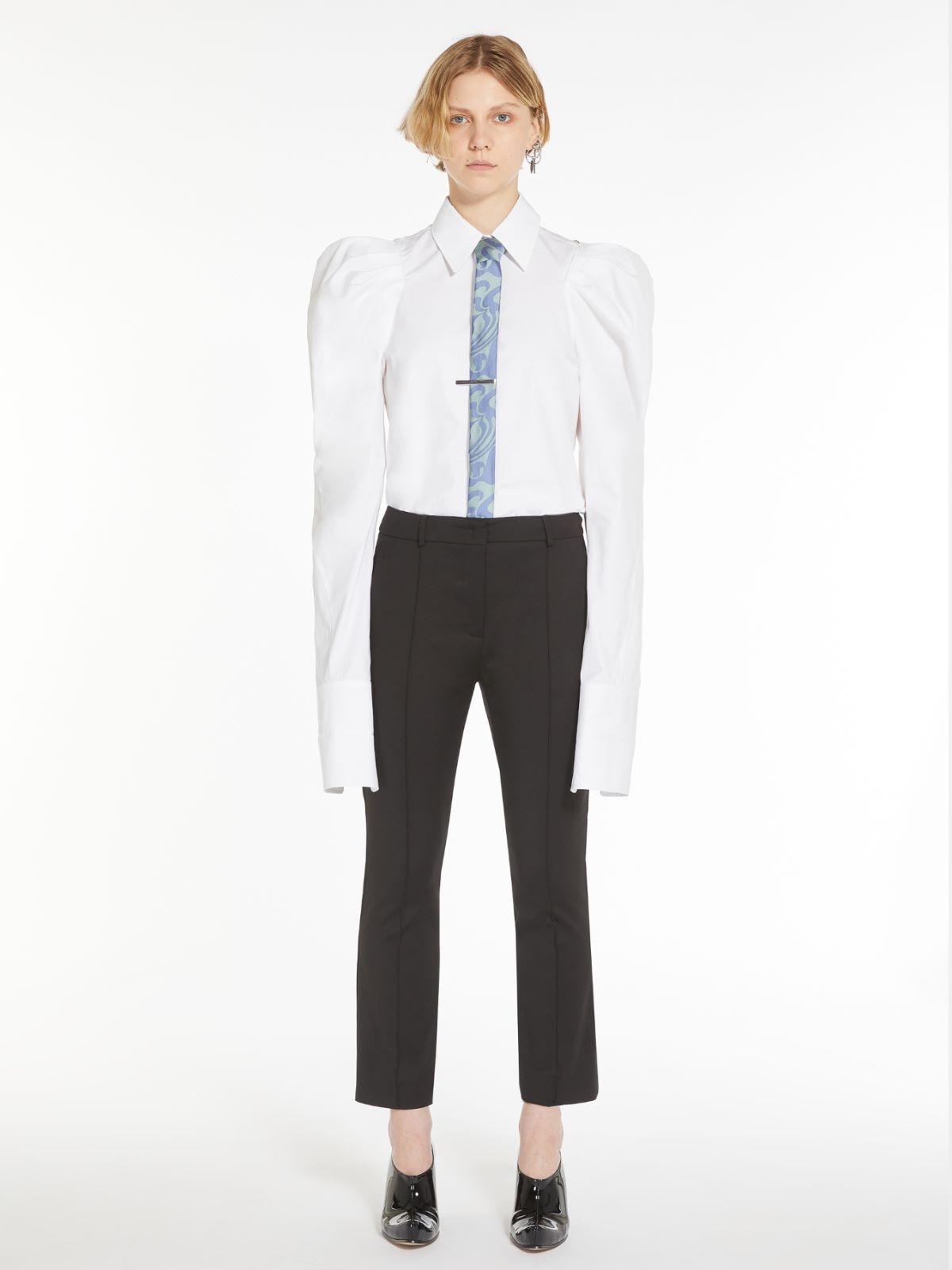 Sportmax Wool Trousers With High Waist And Zipped Slits In Black