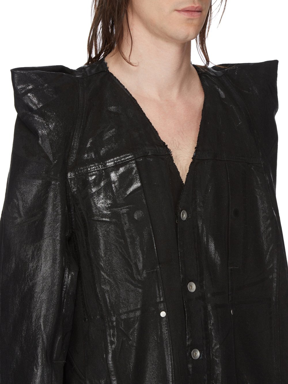 Rick Owens Black Tec Worker Denim Jacket In Black