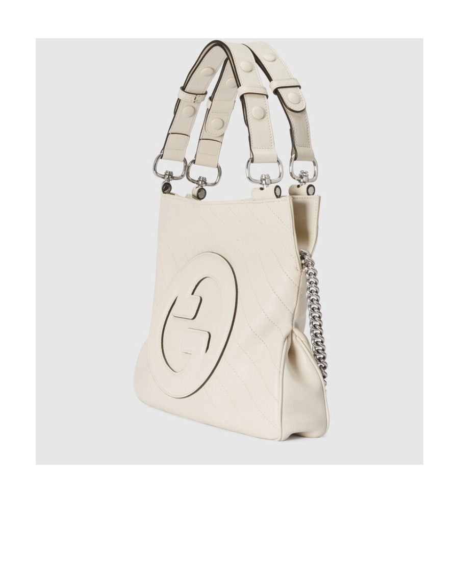 Gucci Quilted Chain Strap Top Handle Tote Bag In White