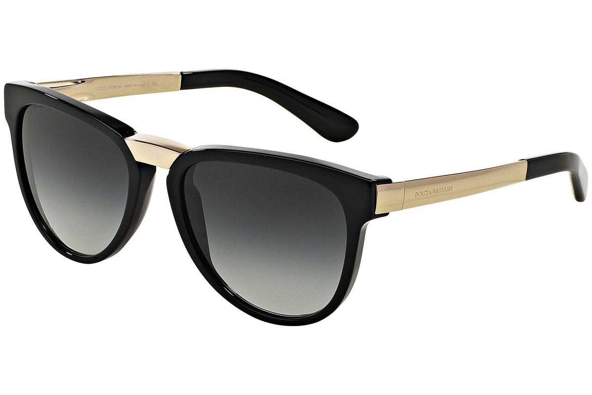 Dolce & Gabbana Logo Gradient Sunglasses In Black