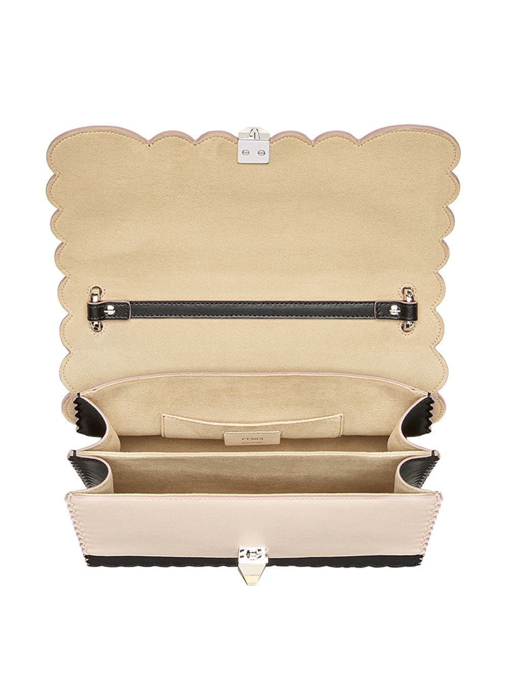 Fendi Kan I Rivet Flower Handbag In Black