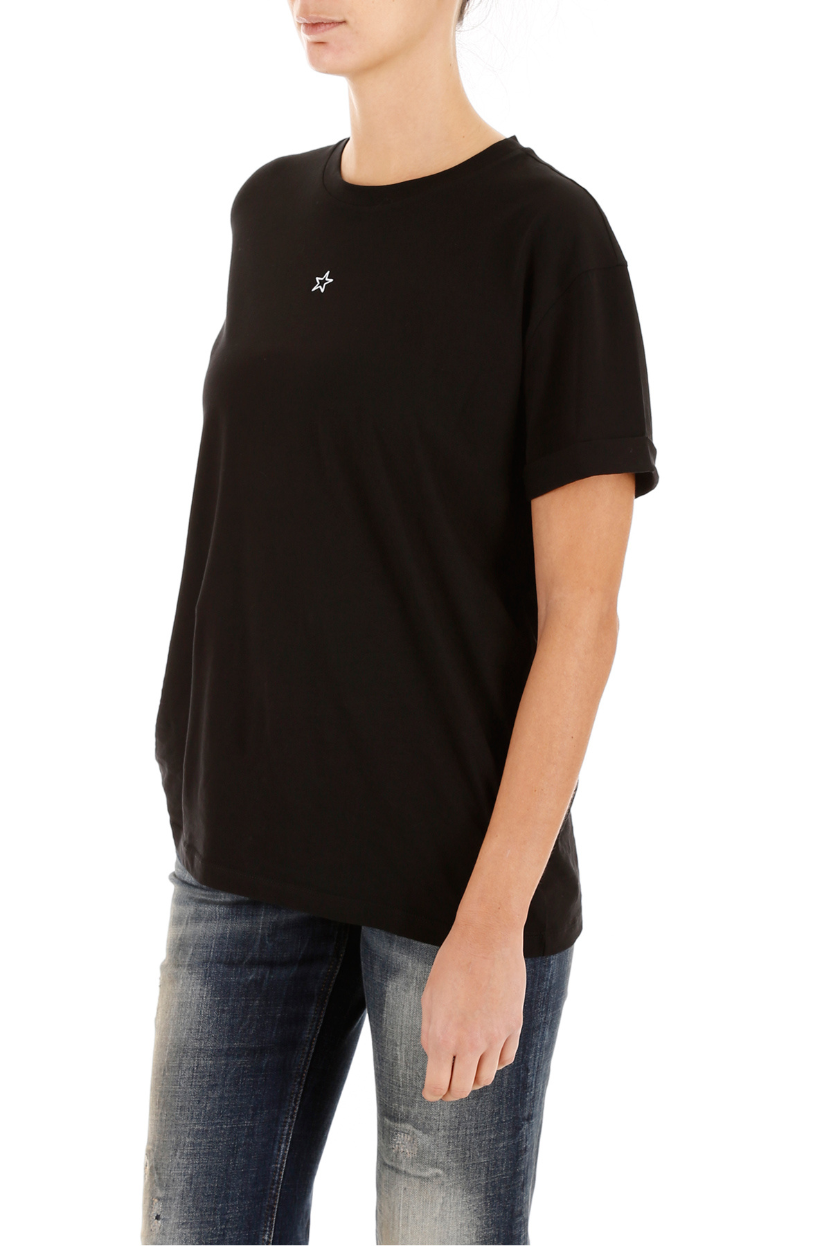 Stella Mccartney Embroidered Mini Star T-shirt In Black