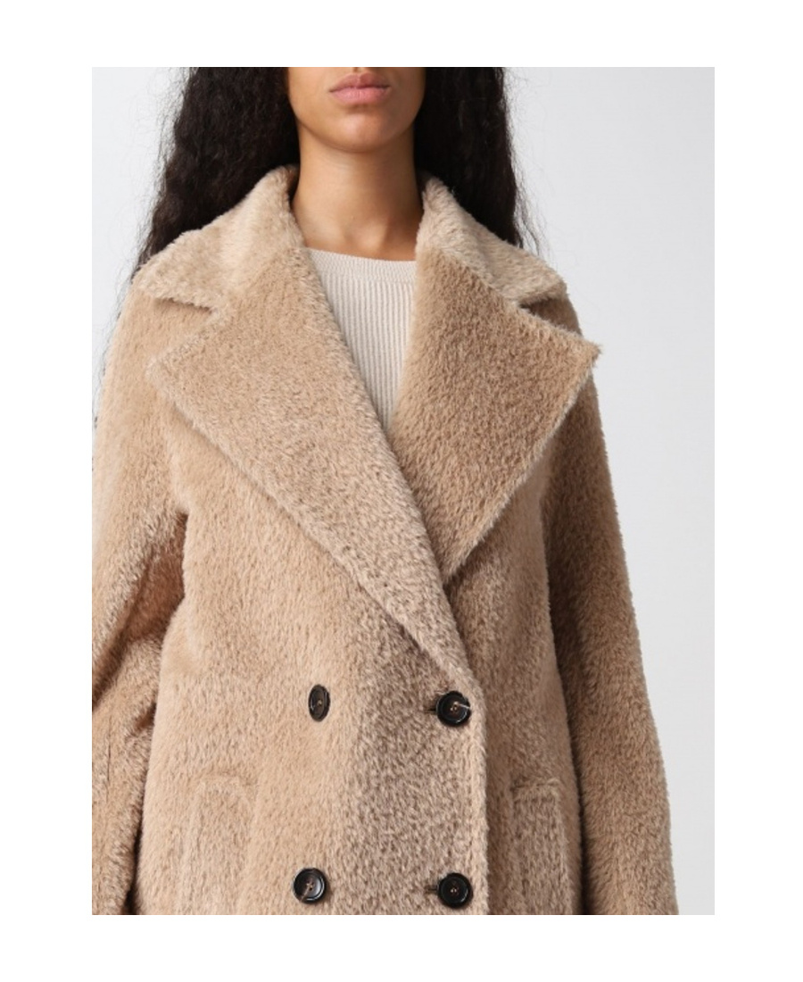 Max Mara Double Breasted Coat In Nude