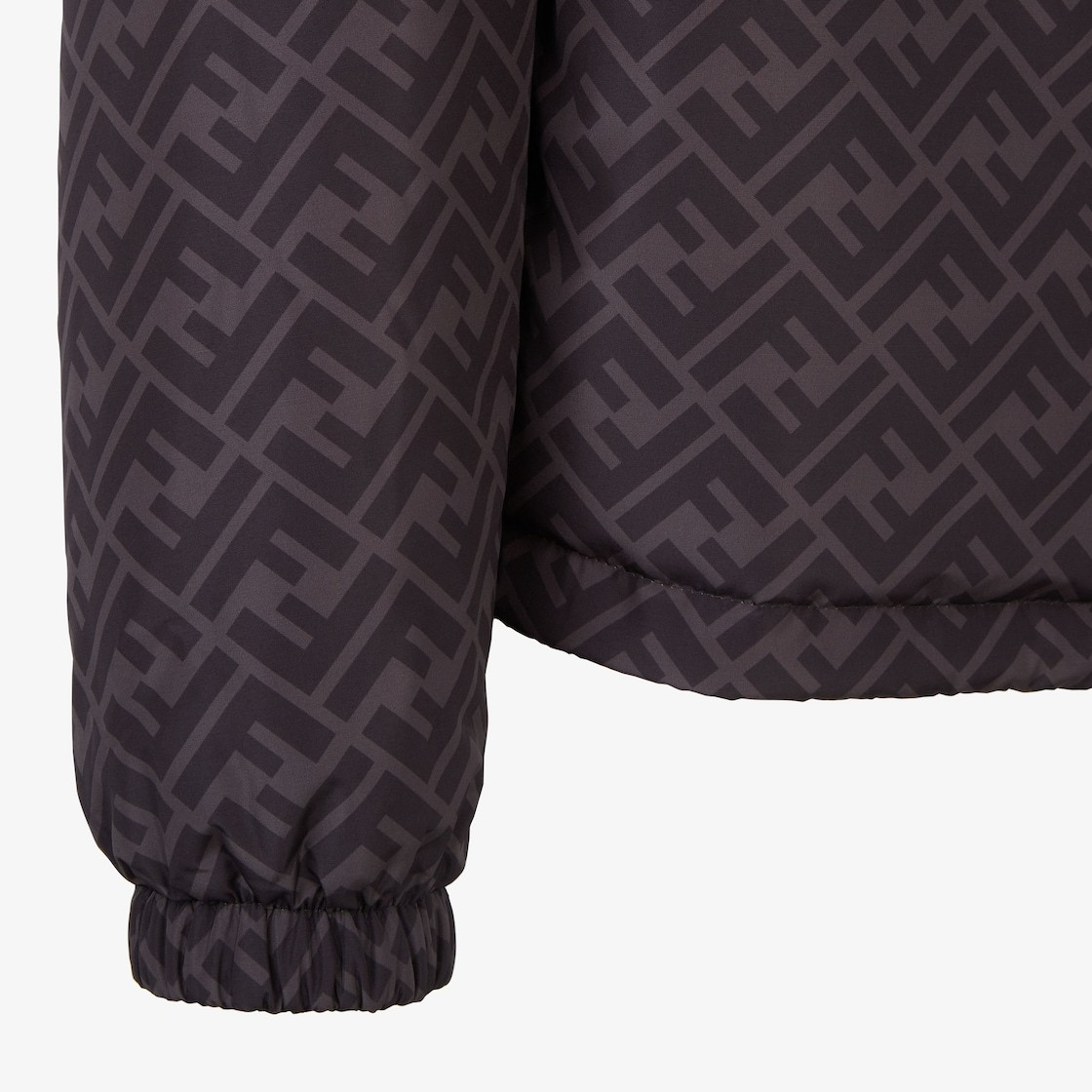Fendi Ff-print Hooded Windbreaker In Black