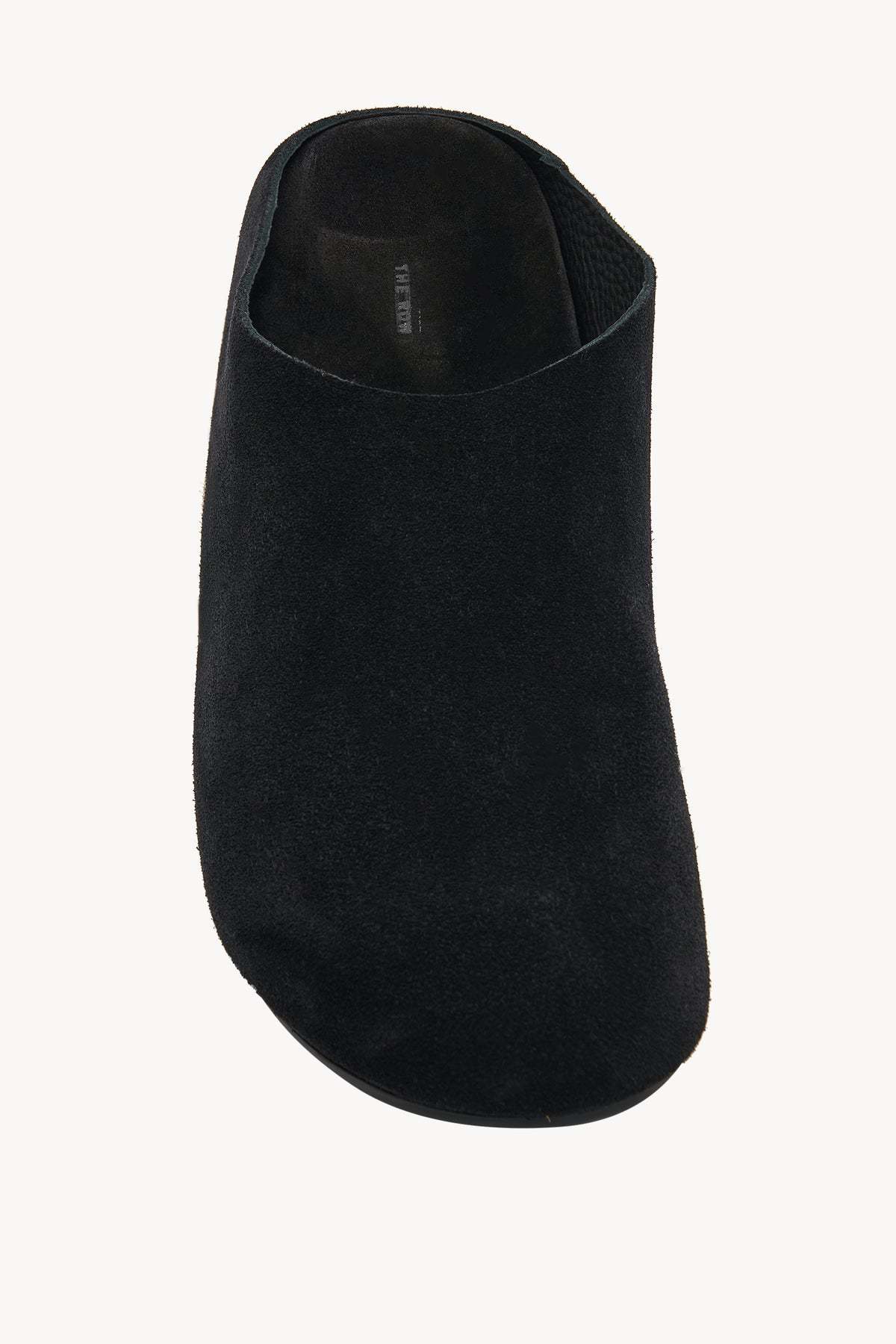 The Row Hudson Slide In Suede In Black