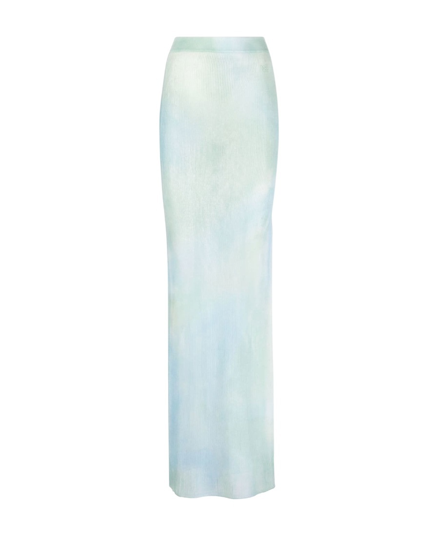 Shop Off-white Tie-dye Sheer Maxi Skirt In White