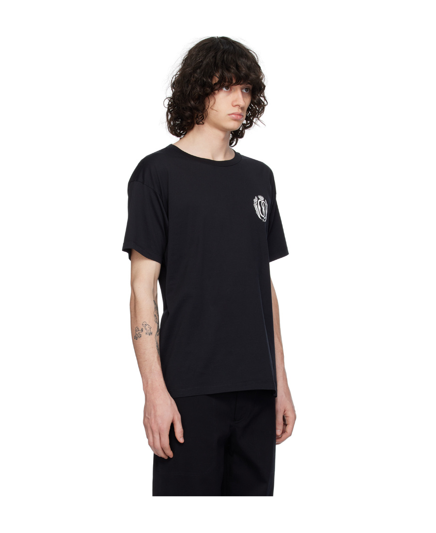 Bally Printed T-shirt With Round Neck In Black
