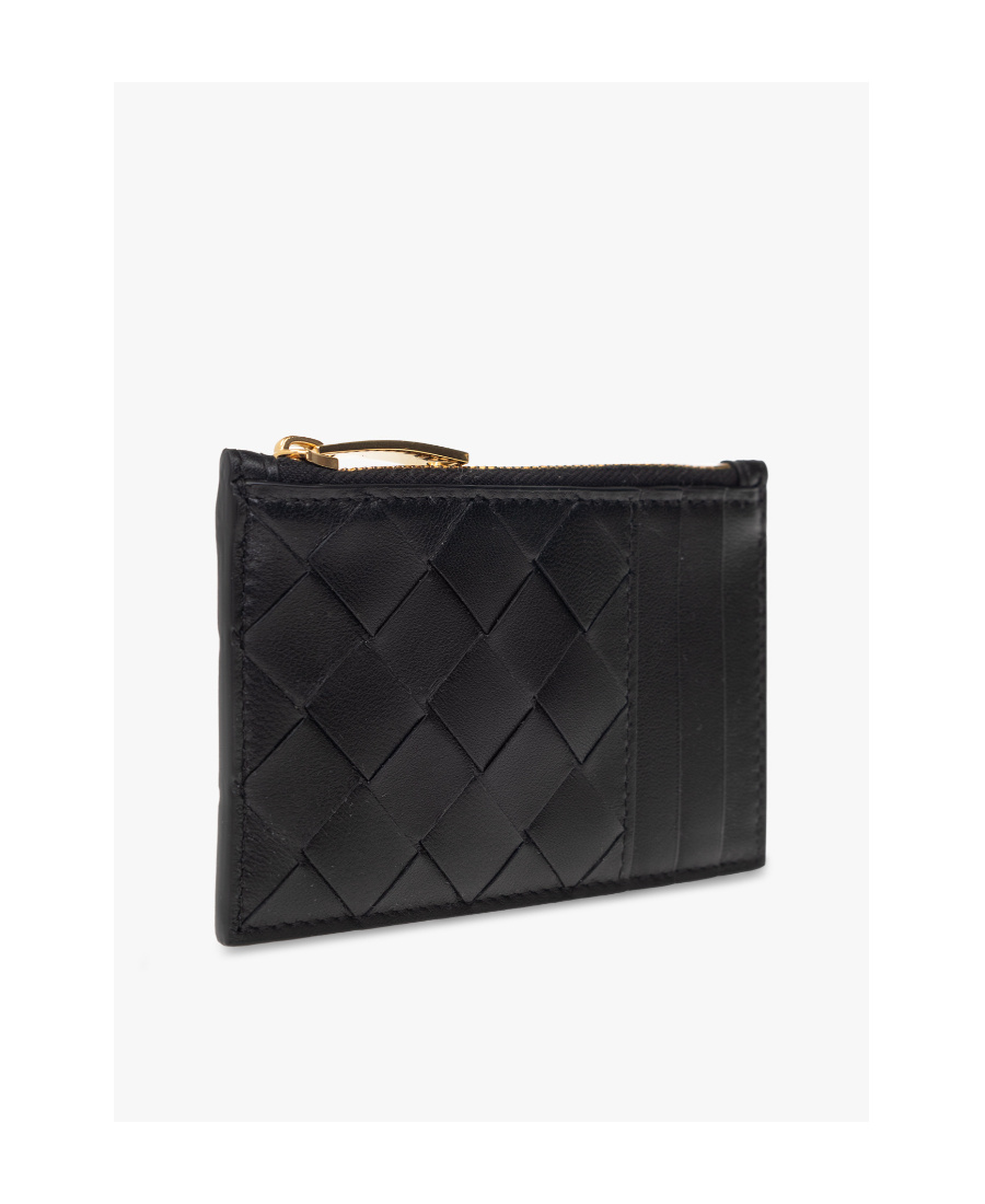 Bottega Veneta Logo Card Bag In Black