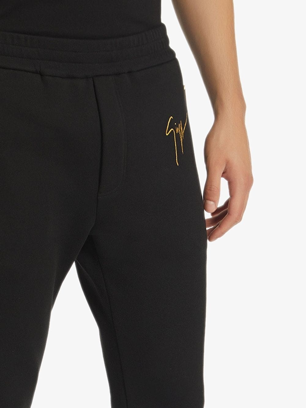 Giuseppe Zanotti Logo Embroidery Sports Pants In Black